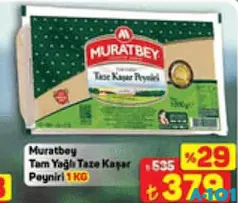 MURATBEY TAM YAĞLI TAZE KAŞAR PEYNİRİ 1 KG MURATBEY TAM YAĞLI TAZE KAŞAR PEYNİRİ 1 KG